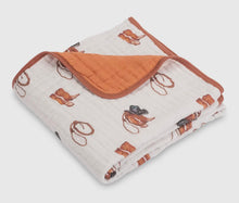 Load image into Gallery viewer, Life is better in boots baby/ toddler muslin blanket