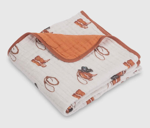 Life is better in boots baby/ toddler muslin blanket