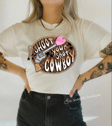 Shoot your shot cowboy tee (sale)