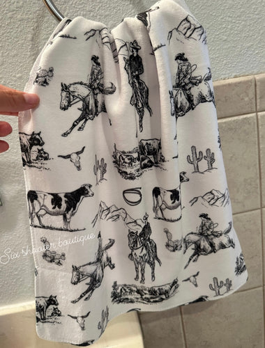 Western scene hand towel