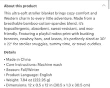 Load image into Gallery viewer, Rodeo cowboy Bamboo small baby blanket