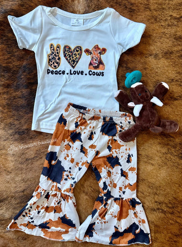 Peace love & cows bell set