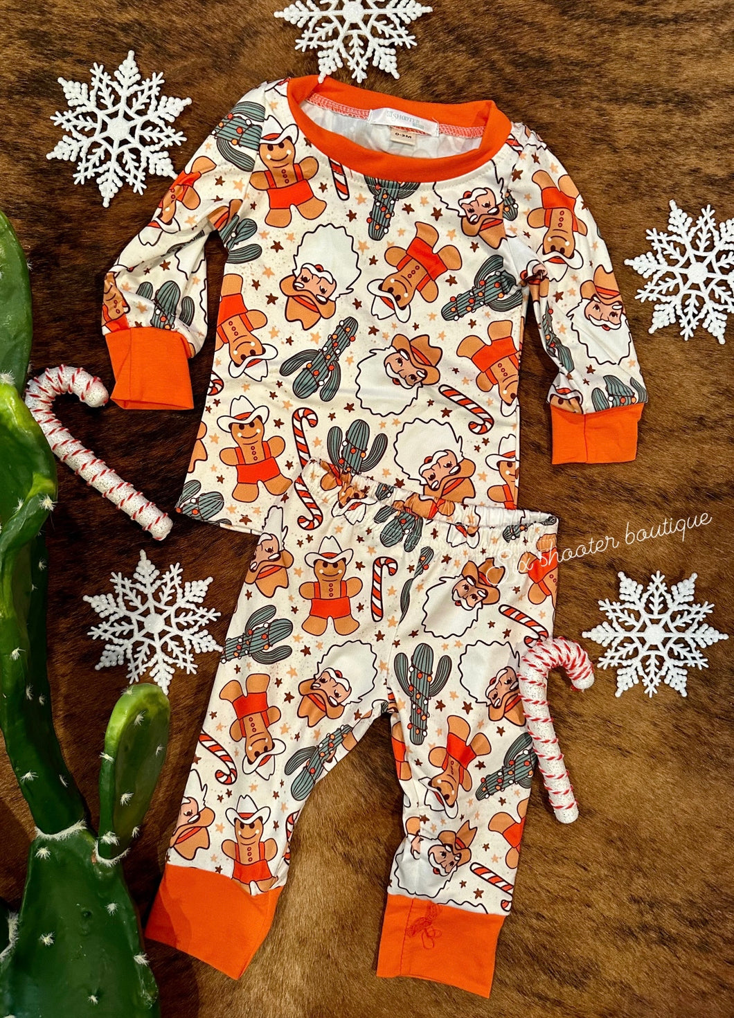 Western Christmas kids pj set (sale)