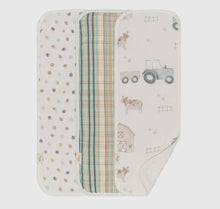 Load image into Gallery viewer, Farmhouse tractor burp cloth set