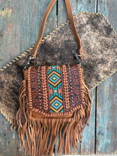Load image into Gallery viewer, Fringe Aztec cross body purse