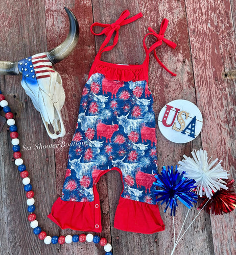 Fireworks & Highlander baby romper