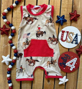 American cowkid pocket baby romper (sale)