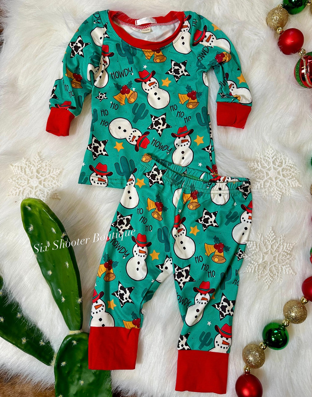 Howdy snowman pj set