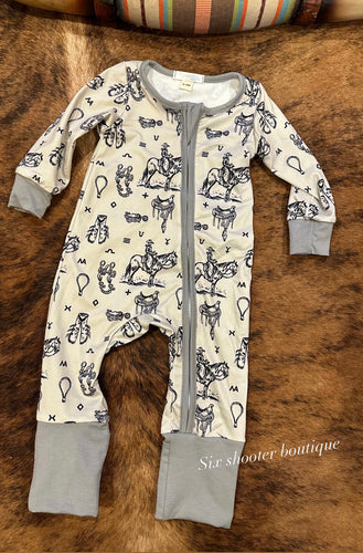 Ranch life baby sleeper ( has fold over feet)