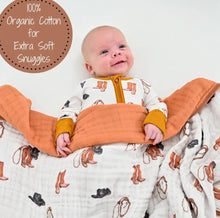 Load image into Gallery viewer, Life is better in boots muslin cotton kid/ baby blanket