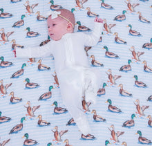 Load image into Gallery viewer, Down by the pond baby swaddle blanket
