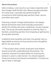 Load image into Gallery viewer, Cattle baby pacifier clip