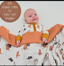 Load image into Gallery viewer, Life is better in boots baby/ toddler muslin blanket