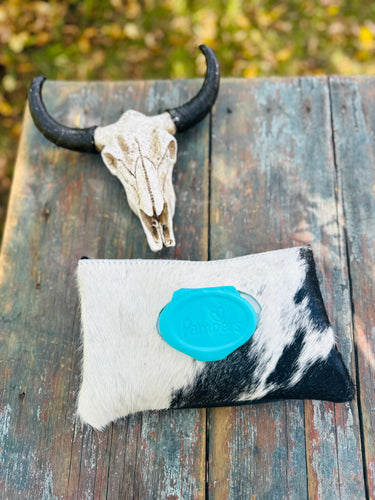 Black and white hair on hide baby wipes case