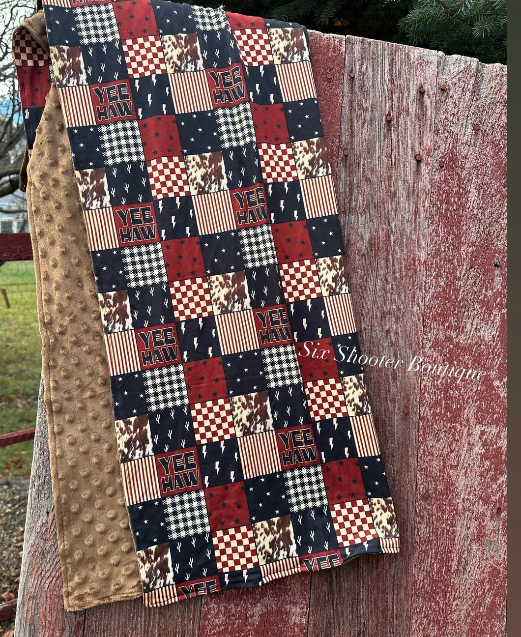Yeehaw baby Minky blanket