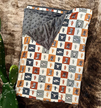 Load image into Gallery viewer, Boho western baby Minky blanket