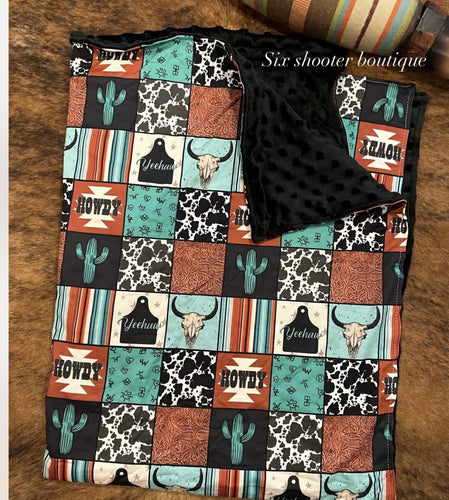 Howdy baby Minky blanket