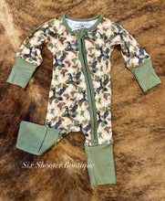 Load image into Gallery viewer, Duck hunting baby bamboo sleeper