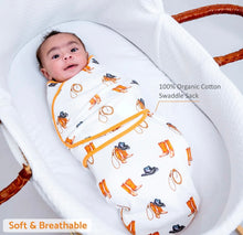 Load image into Gallery viewer, Better in boots cotton baby swaddle sack