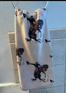 Distressed cowboy hand towel