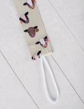 Load image into Gallery viewer, Cow baby pacifier clip
