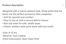 Load image into Gallery viewer, Little cowgirl baby boots