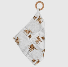 Load image into Gallery viewer, Longhorn teether / mini blanket