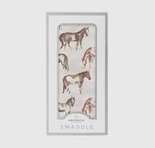Load image into Gallery viewer, Wild horse baby bamboo swaddle blanket