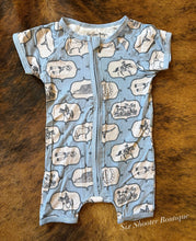 Load image into Gallery viewer, The cowboy way bamboo baby shortie romper