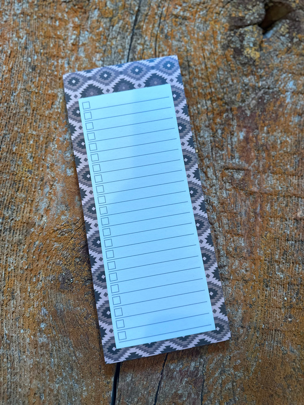 Brown Aztec magnetic notepad