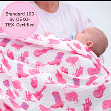 Load image into Gallery viewer, Let’s go girls baby muslin swaddle blanket