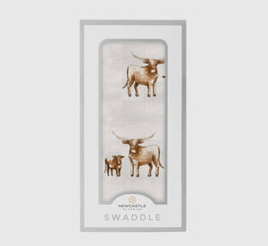 Longhorn muslin bamboo swaddle blanket