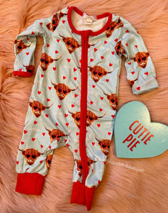 Valentine’s Day highlander baby sleeper (sale)