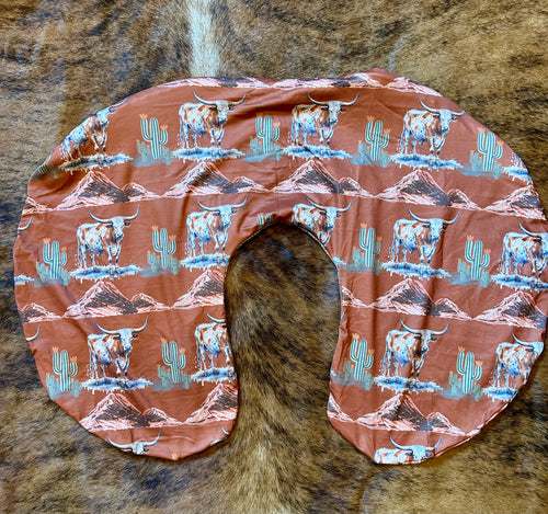 Longhorn baby boppy pillow cover