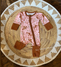 Load image into Gallery viewer, Cowgirl life brown bamboo baby sleeper