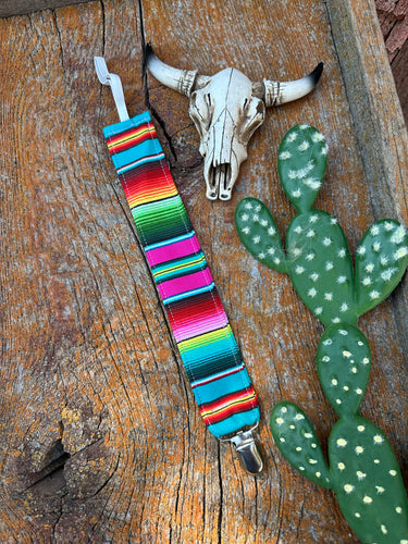 Serape baby pacifier clip