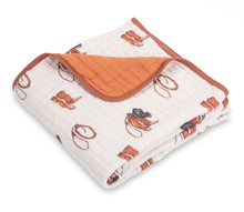Load image into Gallery viewer, Life is better in boots muslin cotton kid/ baby blanket