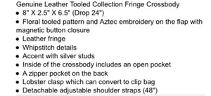 Black fringe Aztec cross body purse