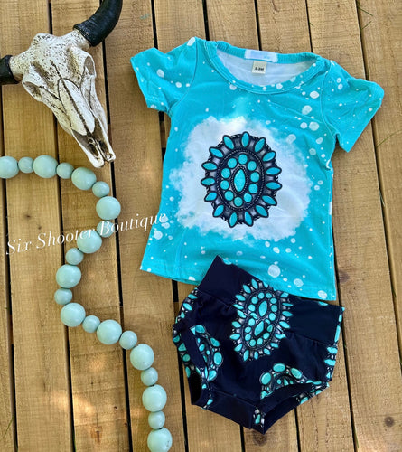 Concho baby bummies tee set (sale)