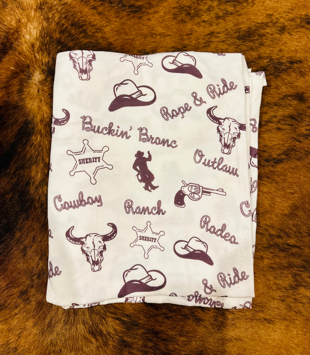 Buckin bronc little cowboy baby swaddle blanket