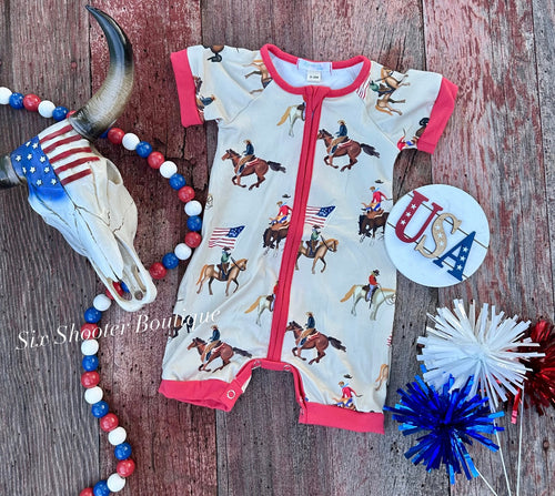 Freedom rider American baby romper
