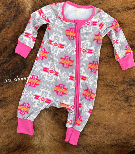 Pink Aztec baby sleeper