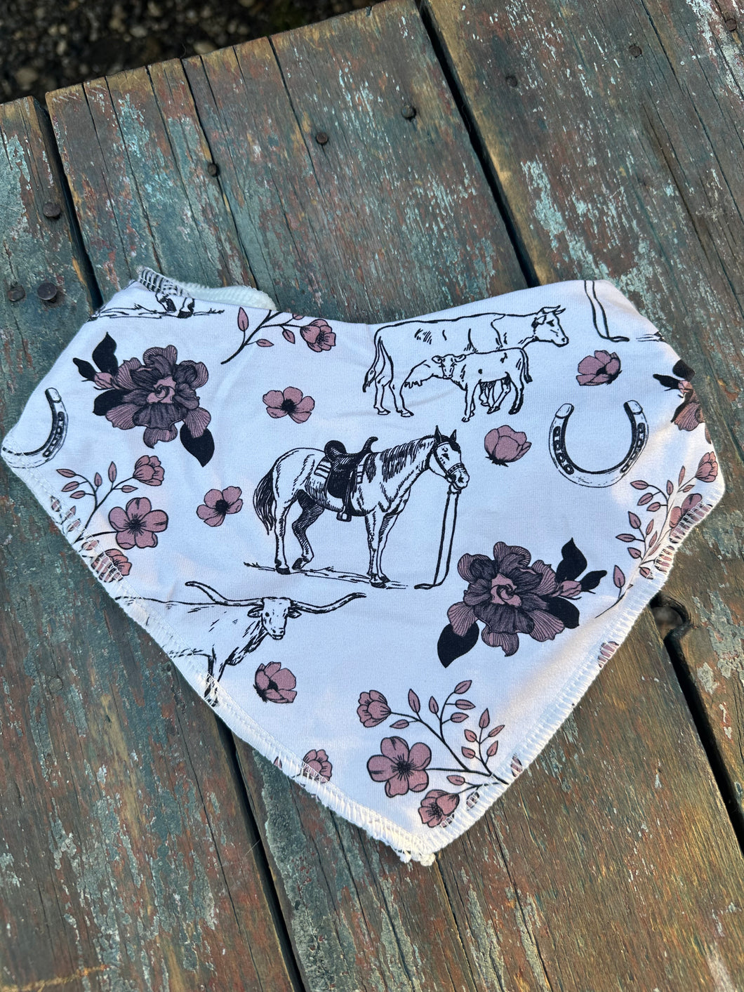 Cowgirl life baby drool bandanna