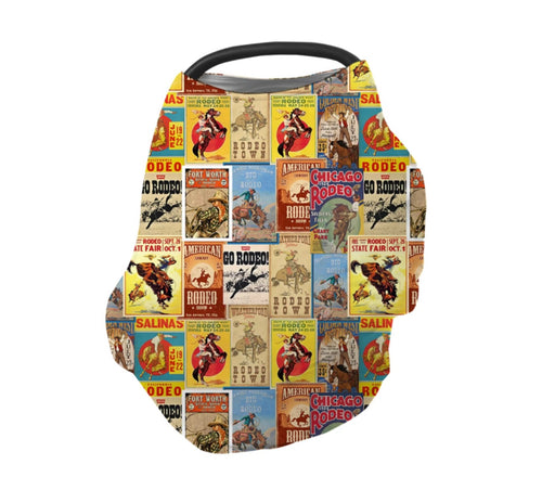 Rodeo poster car seat cover multi use