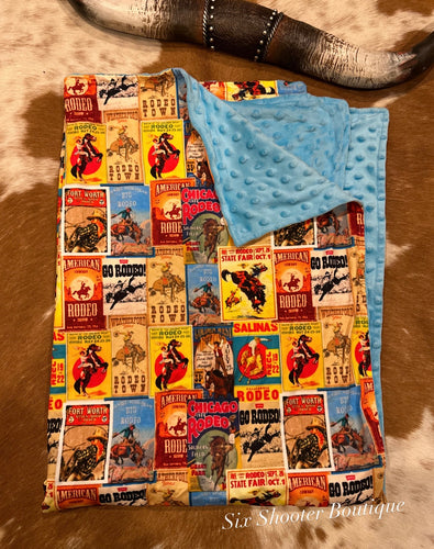 Rodeo poster baby Minky blanket