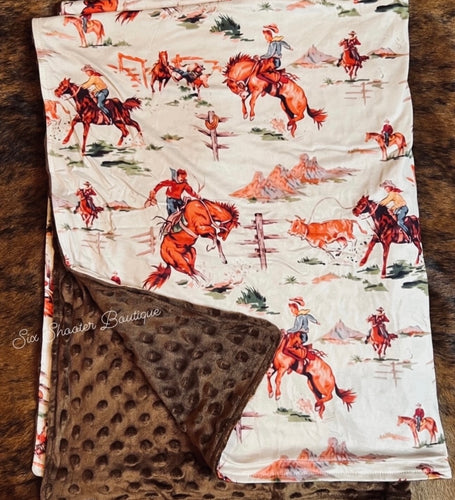 Wild West baby Minky blanket
