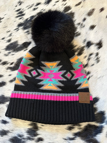 Pink Aztec c.c beanie hat