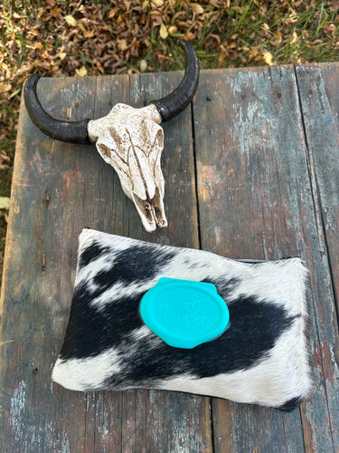 Black and white hair on hide baby wipes case