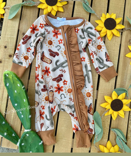Cowgirl cutie cactus baby sleeper