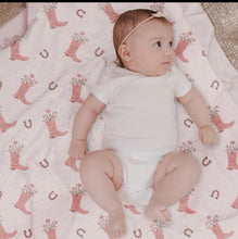 Load image into Gallery viewer, Blooming boot baby blanket